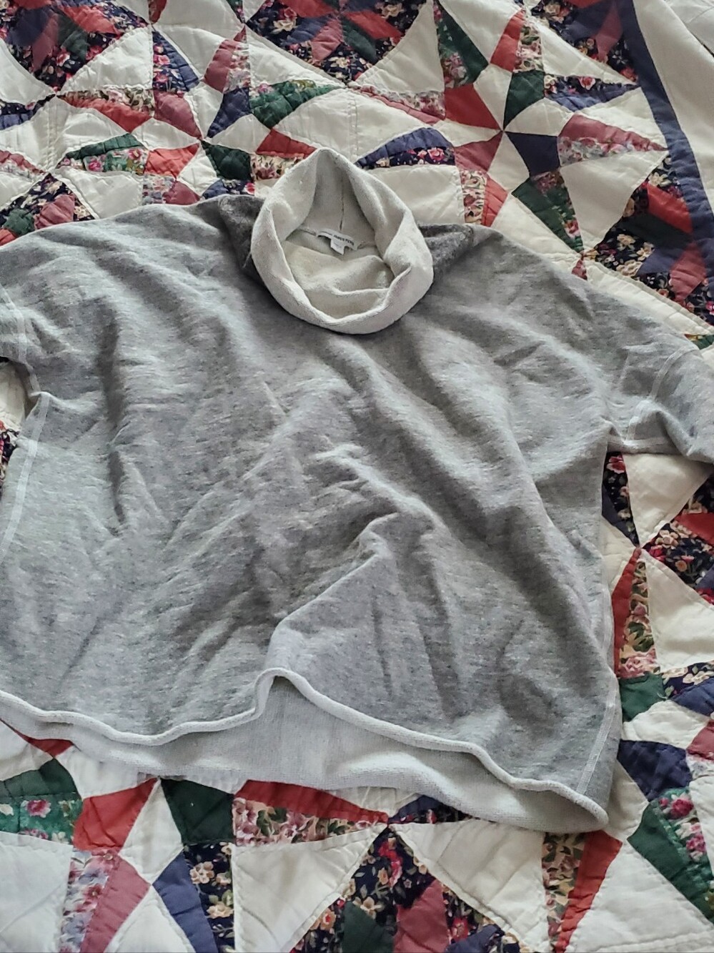 Standard James Perse Light Gray Cowl Neck Short Sleeve Sweater